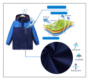 KID1234 Boys' Lightweight Rain Jacket Quick Dry Waterproof Hooded Coat