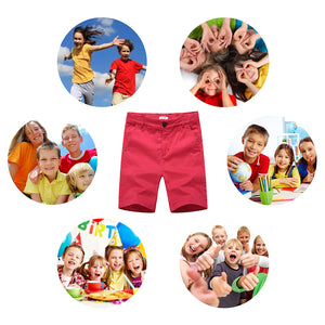 KID1234 Boys Shorts - Flat Front Shorts with Adjustable Waist,Chino Shorts for Boys 5-14 Years,6 Colors to Choose